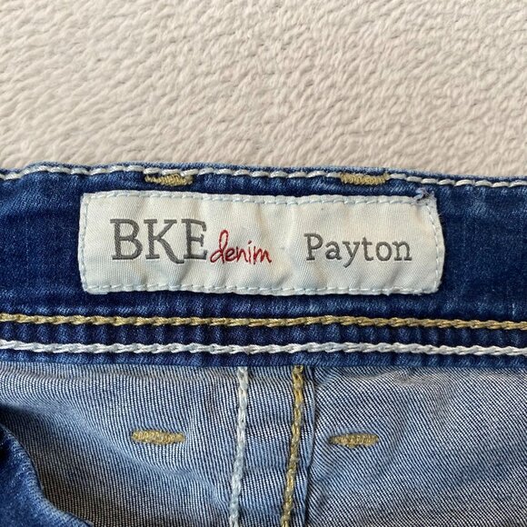 BKE Mens Jeans Size 32x35.5 Payton Classic Blue Distressed Cotton Blend - Picture 10 of 16